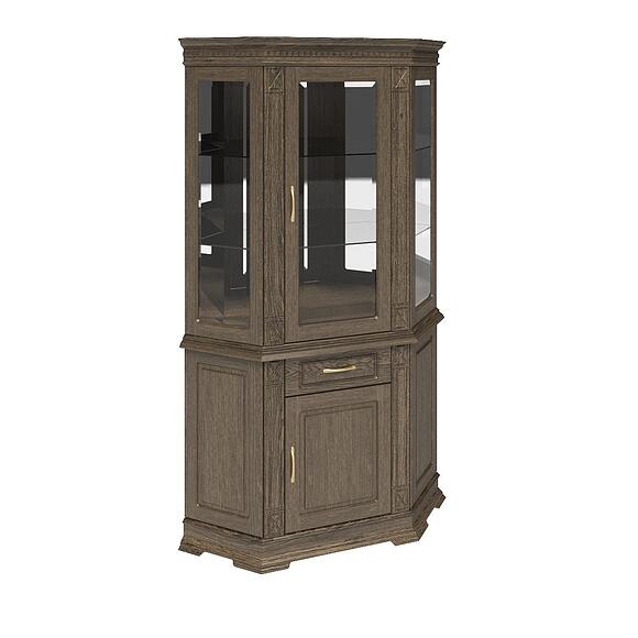 Шкаф комбинированный угловой «Верди Классик» П1.0487.0.18, Материал: Массив (дуб), Цвет: Табак