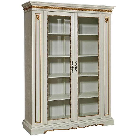 კარადა «მილანა 5/1» პ4.265.2.04(396.04), ადგილი: მასიური მუხა, ფერი: სპილოს ძვლის ფერი ოქროსფერი ორნამენტებით