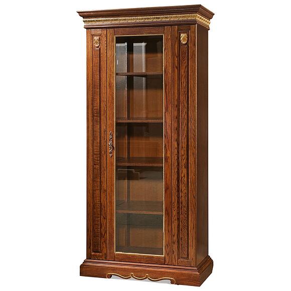 Шкаф «Милана 8/1» П4.265.2.05(396.05), Материал: Массив (дуб), Цвет: Черешня с золочением