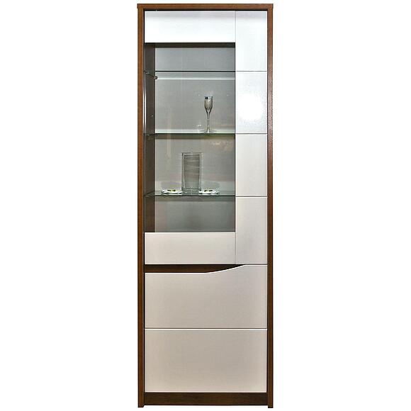 Шкаф «Монако» П6.528.0.01, Материал: МДФ+ПВХ, Цвет: Дуб Саттер+Белый глянец