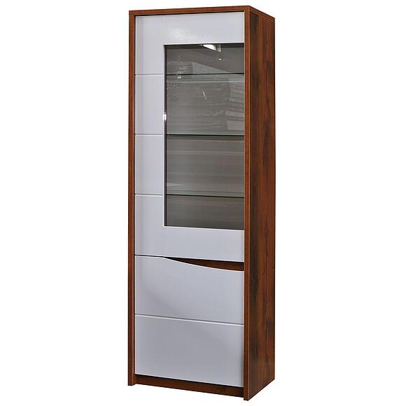 Шкаф «Монако» П6.528.0.01-01, Материал: МДФ+ПВХ, Цвет: Дуб Саттер+Белый глянец