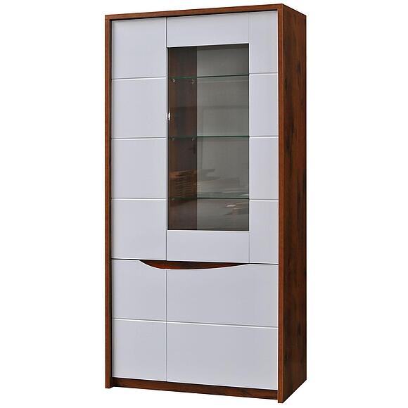 Шкаф «Монако» П6.528.0.05, Материал: МДФ+ПВХ, Цвет: Дуб Саттер+Белый глянец