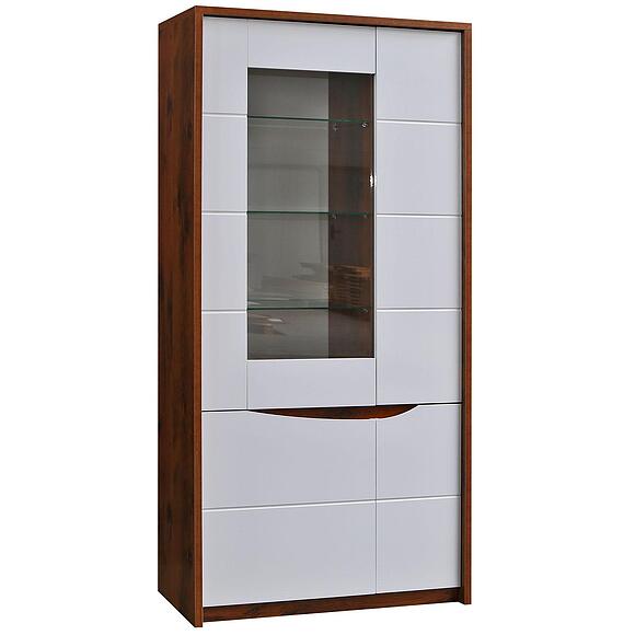 კარადა «მონაკო» პ510.05, ადგილი: მდფ+პვხ, ფერი: მუხა სატერი+თეთრი პრიალა