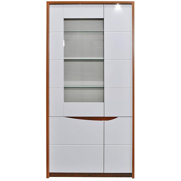 კარადა «მონაკო» პ510.05, ადგილი: მდფ+პვხ, ფერი: მუხა სატერი+თეთრი პრიალა