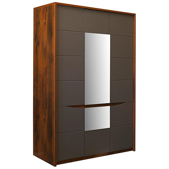 ტანსაცმლის კარადა «მონაკო» პ6.528.1.07-01 (П528.07), ადგილი: მდფ+პვხ, ფერი: მუხის სატერი+რუხი მოკკო