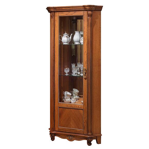 Шкаф с витриной «Алези» П1.350.0.13-01 (П350.13-01), Материал: Массив (дуб), Цвет: Античная бронза