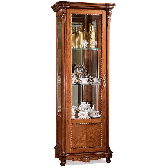 Шкаф-витрина «Алези» П1.350.0.08-01 (П350.08-01), Материал: ДСП+шпон, Цвет: Античная бронза