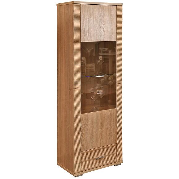 Шкаф с витриной «Гресс» П6.501.0.04 (П501.04), Материал: ЛДСП, Цвет: Дуб Сонома светлый