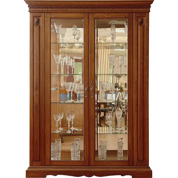 Шкаф с витриной «Милана 5» П4.265.0.05(265.05), Материал: Массив (дуб), Цвет: Черешня