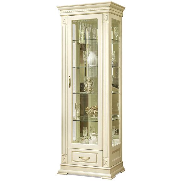 კარადა-ვიტრინა «ვერდი კლასიკი» პ1.0487.0.11, ადგილი: მასიური მუხა, ფერი: სპილოს ძვლის ფერი