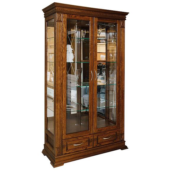 Шкаф-витрина 2д «Верди Классик» П1.0487.0.21, Материал: Массив (дуб), Цвет: Черешня