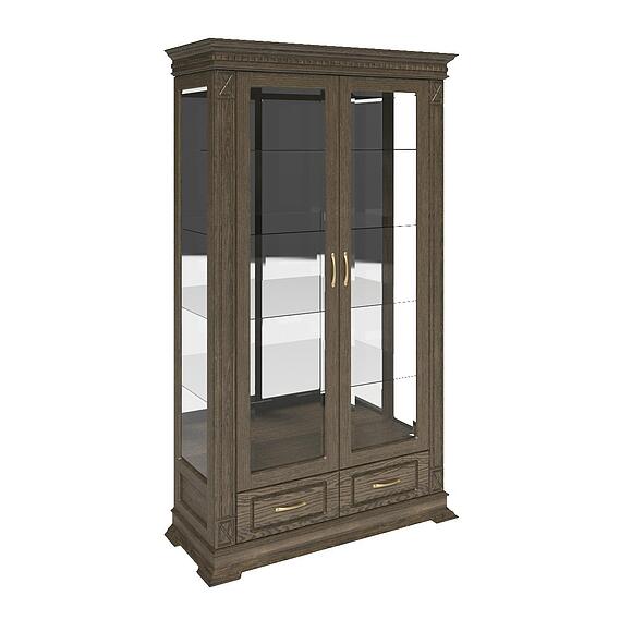 Шкаф-витрина 2д «Верди Классик» П1.0487.0.21, Материал: Массив (дуб), Цвет: Табак