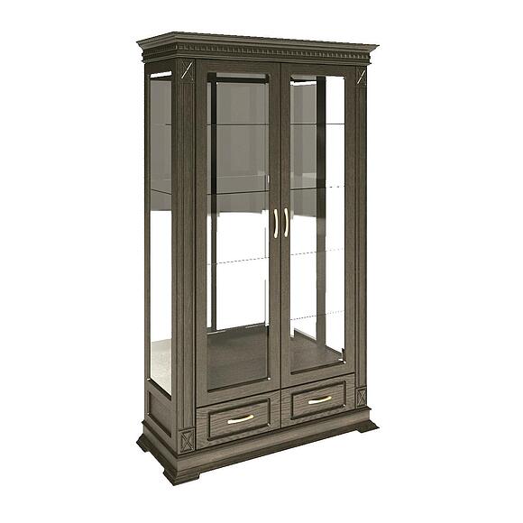 Шкаф-витрина 2д «Верди Классик» П1.0487.0.21, Материал: Массив (дуб), Цвет: Венге