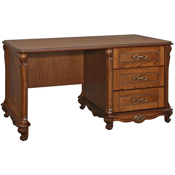 საწერი მაგიდა «ალეზი» პ1.350.2.07 (პ395.07), ადგილი: მასიური მუხა, ფერი: ანტიკური ბრინჯაო