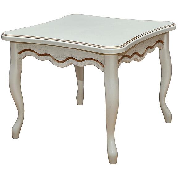 Стол журнальный «Алези» П1.350.0.42 (П354.05), Материал: Массив (дуб), Цвет: Слоновая кость с золочением