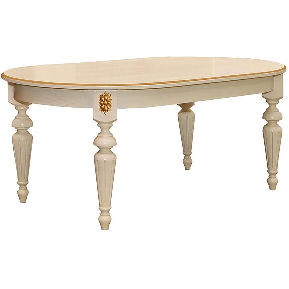 Стол «Милана 18» П4.265.0.32(394.02), Материал: МДФ+шпон, Цвет: Слоновая кость с золочением