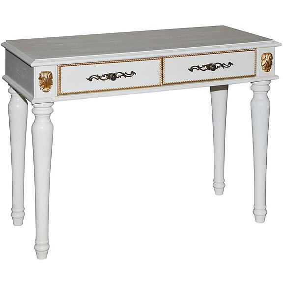 Стол «Милана 22Тс» П4.265.1.22(294.22с), Материал: Массив (дуб), Цвет: Слоновая кость с золочением