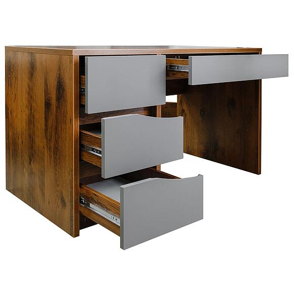 Стол письменный «Монако» П6.528.2.15-01 (П510.15), Материал: МДФ+ПВХ, Цвет: Дуб Саттер+Серый Мокко