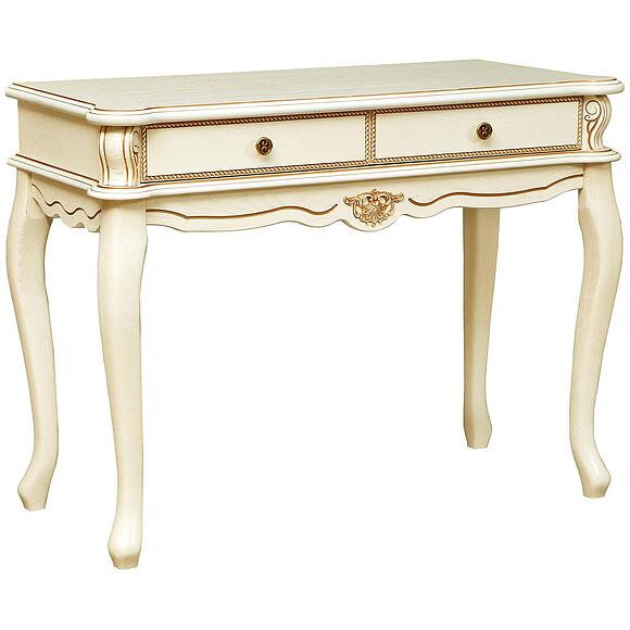 Стол туалетный «Алези» П1.350.1.19 (П349.19), Материал: Массив (дуб), Цвет: Слоновая кость с золочением (stol_tualet_alezi_p349_19_slon_kost.jpg) Стол туалетный «Алези» П1.350.1.19 (П349.19), Материал: Массив (дуб), Цвет: Слоновая кость с золочением