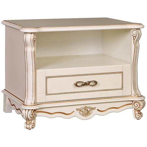 Тумба «Алези» П1.350.0.16 (П350.16), Материал: Массив (дуб), Цвет: Слоновая кость с золочением