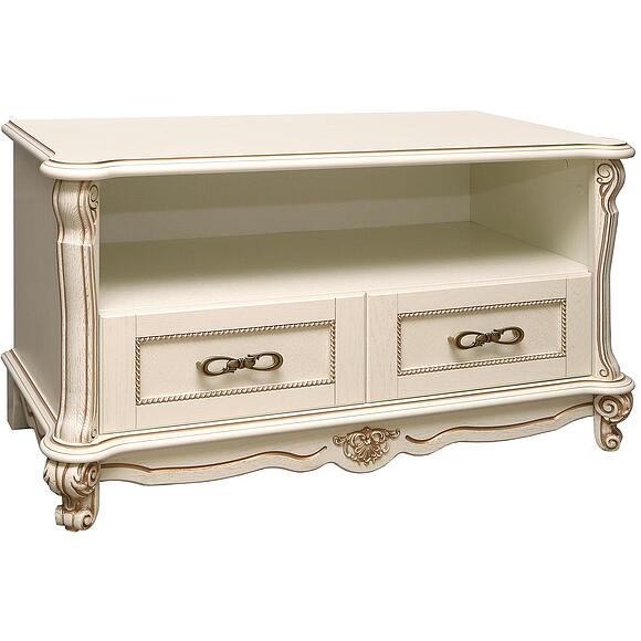 Тумба «Алези» П1.350.0.17 (П350.17), Материал: Массив (дуб), Цвет: Слоновая кость с золочением (tumba_alezi_tv3_p350_17_slon_kost.jpg) Тумба «Алези» П1.350.0.17 (П350.17), Материал: Массив (дуб), Цвет: Слоновая кость с золочением