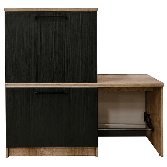 Тумба для обуви «Брауни» П043.208, Цвет: Дуб Каньон+чёрный