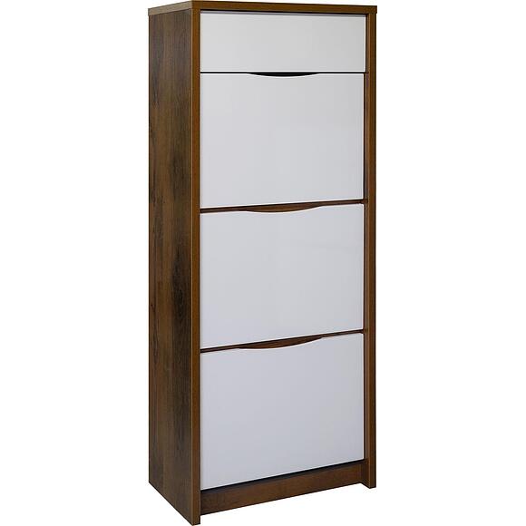 ფეხსაცმლის ტუმბო «მონაკო» პ6.528.3.09 (П542.09), ადგილი: მდფ+პვხ, ფერი: მუხა სატერი+თეთრი პრიალა