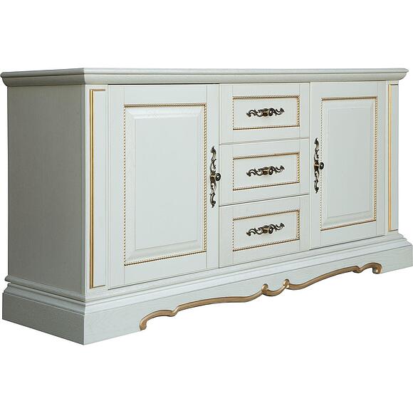 Тумба «Милана 3» П4.265.2.18(396.18), Материал: Массив (дуб), Цвет: Слоновая кость с золочением