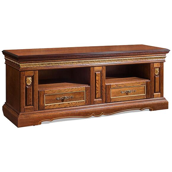 Тумба «Милана ТВ4с» П4.265.0.16(265.16с), Материал: Массив (дуб), Цвет: Черешня с золочением