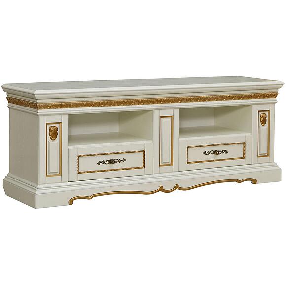 Тумба «Милана ТВ4с» П4.265.0.16(265.16с), Материал: Массив (дуб), Цвет: Слоновая кость с золочением