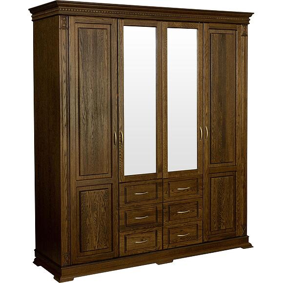 ტანასაცმლის კარადა 4დ «ვერდი კლასიკი» პ3.0487.1.01, ადგილი: მასიური მუხა, ფერი: ბლისფერი