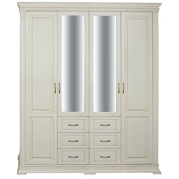 ტანასაცმლის კარადა 4დ «ვერდი კლასიკი» პ3.0487.1.01, ადგილი: მასიური მუხა, ფერი: სპილოს ძვლის ფერი