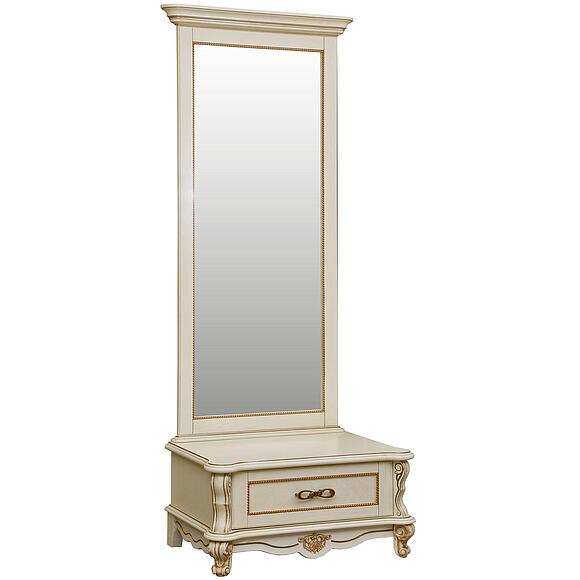 Зеркало напольное «Алези» П1.350.0.15 (П350.15), Материал: Массив (дуб), Цвет: Слоновая кость с золочением