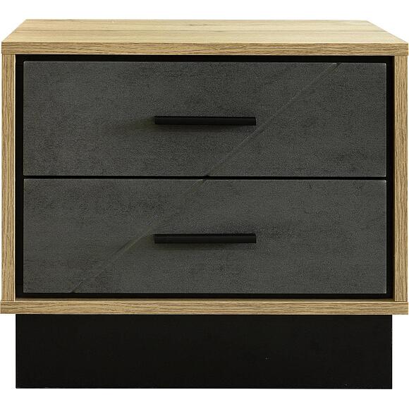 Тумба прикроватная «Лайн» П6.619.1.04 (П620.04), Материал: МДФ+ПВХ, Цвет: Камень серый/Дуб вотан/Чёрный