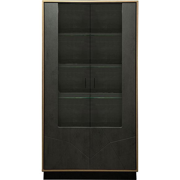 Шкаф «Лайн» П6.619.0.10 (П619.10), Материал: МДФ+ПВХ, Цвет: Камень серый/Дуб вотан/Чёрный