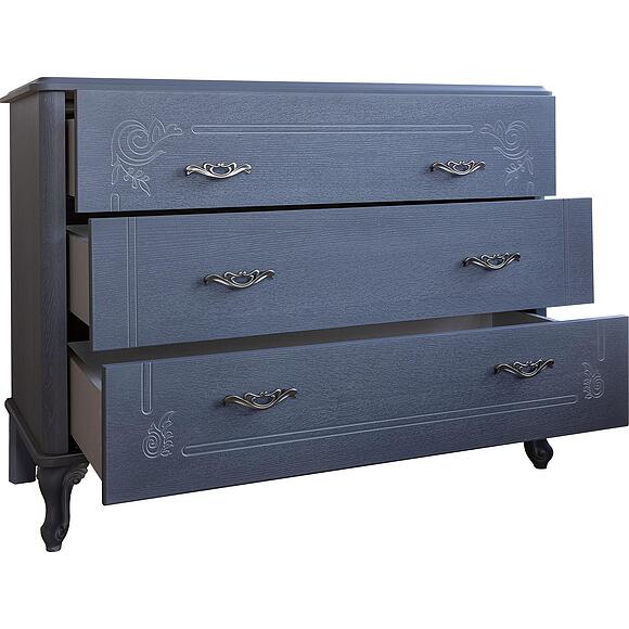 კომოდი «ფლორენტინა» ბმ2.851.1.31(2673), ადგილი: მდფ,მუხის შპონით, ფერი: ცისფერი გიშერი