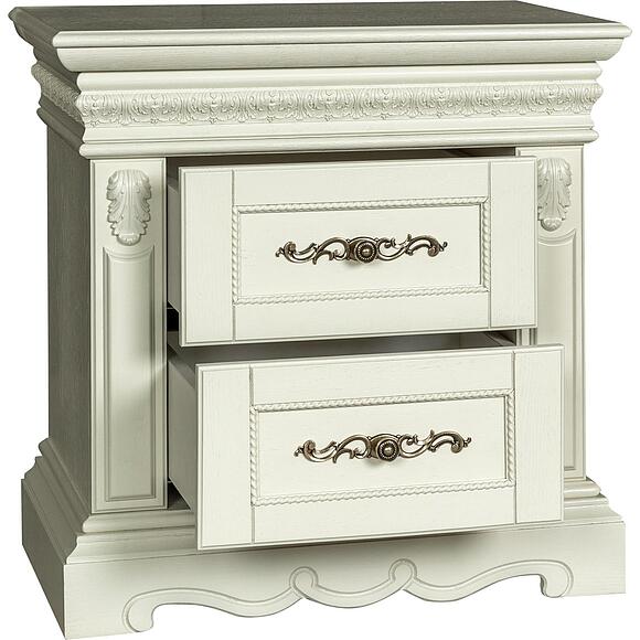 Тумба прикроватная «Милана 03с» П4.265.1.03(294.03с), Материал: Массив (дуб), Цвет: Слоновая кость