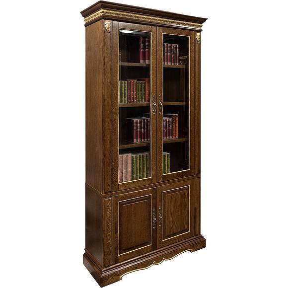 Шкаф комбинированный «Милана 2Д» П4.265.2.10(396.10), Материал: Массив (дуб), Цвет: Черешня с золочением