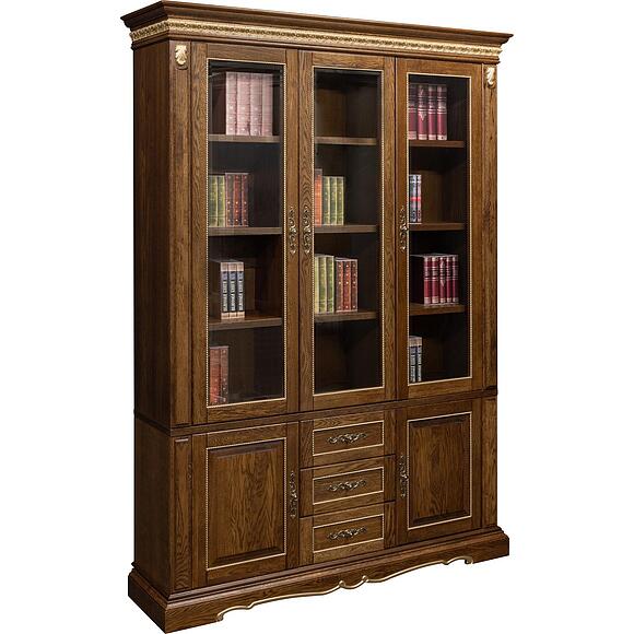 Шкаф комбинированный «Милана 3Д» П4.265.2.13(396.13), Материал: Массив (дуб), Цвет: Черешня с золочением (Shakf_kombinirovannii_Milana_3D_P396-13_chereshnya_s_zolocheniem__.jpg) Шкаф комбинированный «Милана 3Д» П4.265.2.13(396.13), Материал: Массив (дуб), Цвет: Черешня с золочением