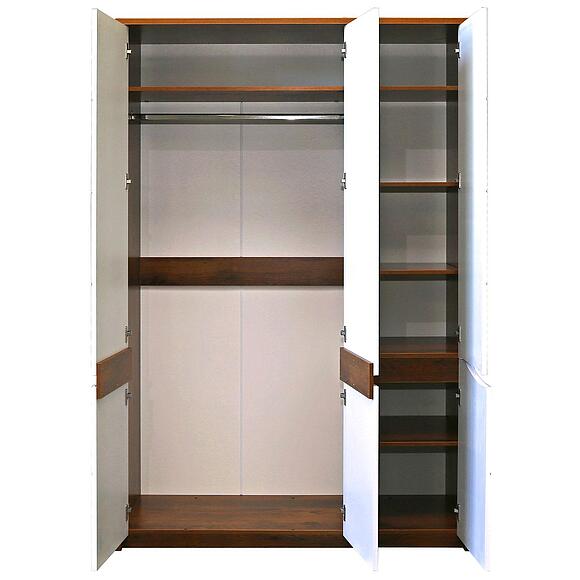 ტანსაცმლის კარადა «მონაკო» პ528.17, ადგილი: მდფ+პვხ, ფერი: მუხის სატერი+რუხი მოკკო