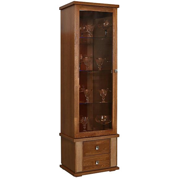 კარადა ვიტრინით «ტუნისი» პ6.343.0.21-01 (343.21შ), ადგილი: დსპ+შპონი, ფერი: ვენგე+ოქრო