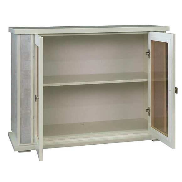 Тумба комбинированная «Тунис» П6.343.0.16 (П343.16Ш), Материал: МДФ+шпон, Цвет: Слоновая кость с серебром