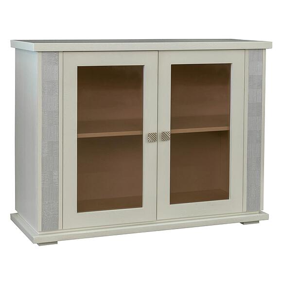 Тумба комбинированная «Тунис» П6.343.0.16 (П343.16Ш), Материал: МДФ+шпон, Цвет: Слоновая кость с серебром