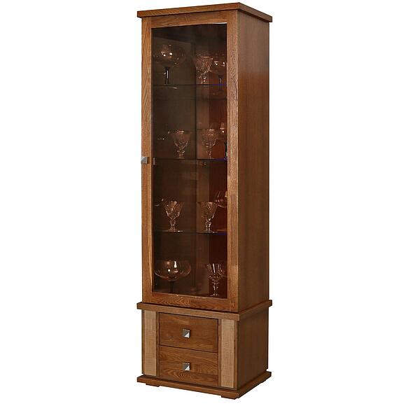 Шкаф с витриной «Тунис» П6.343.0.21 (П343.21-1Ш), Материал: ДСП+шпон, Цвет: Венге c золочением (Venge_s_zolocheniem_Shkaf_s_vitrinoj_Tunis_P343-21SH_-1-1.jpg) Шкаф с витриной «Тунис» П6.343.0.21 (П343.21-1Ш), Материал: ДСП+шпон, Цвет: Венге c золочением