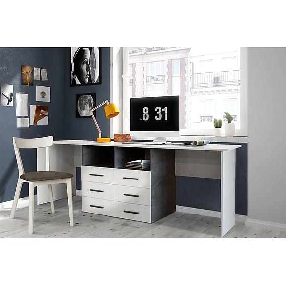 Стол письменный «Луна» П7.049.2.53, ადგილი: ლდსპ, ფერი: ფიჭვი რანდერსი + ონიქსი