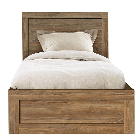 Кровать одинарная «Гранде» П6.606.1.09 (П622.09), Материал: ЛДСП, Цвет: Дуб Стирлинг, Спальное место: 2000x900 мм, Размер: 2085×1120×954