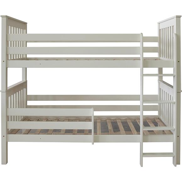 Кровать двухъярусная «Алиса», Материал: Массив (береза), Цвет: Слоновая кость, Спальное место: 2000х900 мм, Размер: 2060х1130х1750