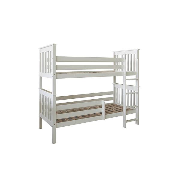 Кровать двухъярусная «Алиса», Материал: Массив (береза), Цвет: Слоновая кость, Спальное место: 2000х900 мм, Размер: 2060х1130х1750