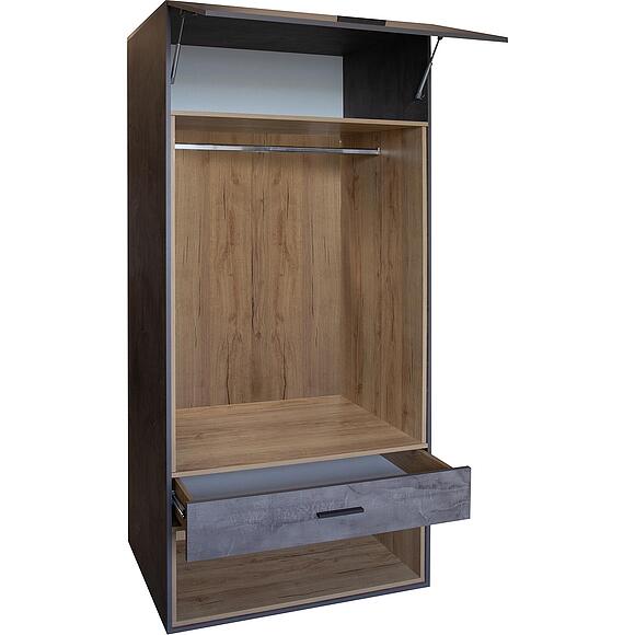 Шкаф комбинированный «Лима» П7.052.3.15, Материал: ЛДСП, Цвет: Оникс + Дуб Кантри золотой