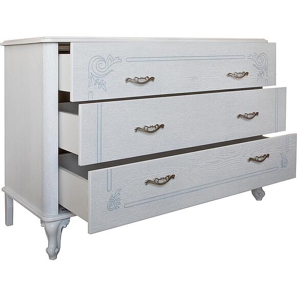 კომოდი «ფლორენტინა» ბმ2.851.1.31(2673), ადგილი: მდფ,მუხის შპონით, ფერი: თეთრი გიშერი